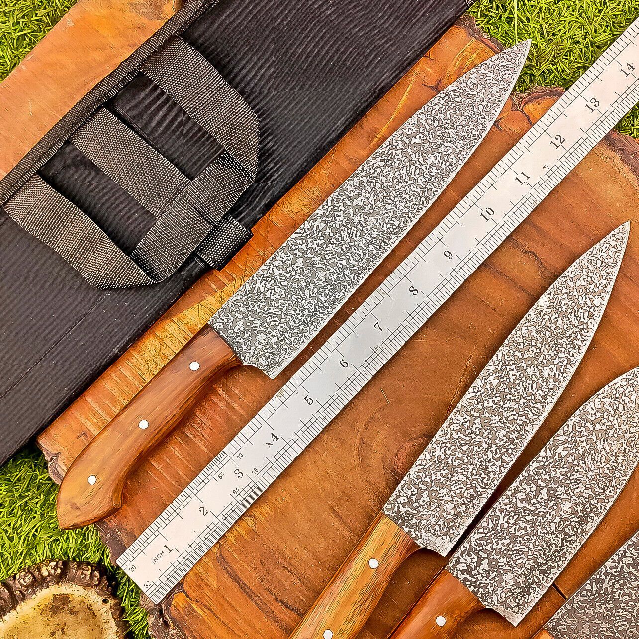 Heritage Forge 4-Pc Steel Chef Knife Set | Handmade Kitchen Knives