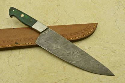 11.75" Handmade Damascus Steel Chef Kitchen Knife – Pakka Wood Handle, 512 Layers, Hand-Forged