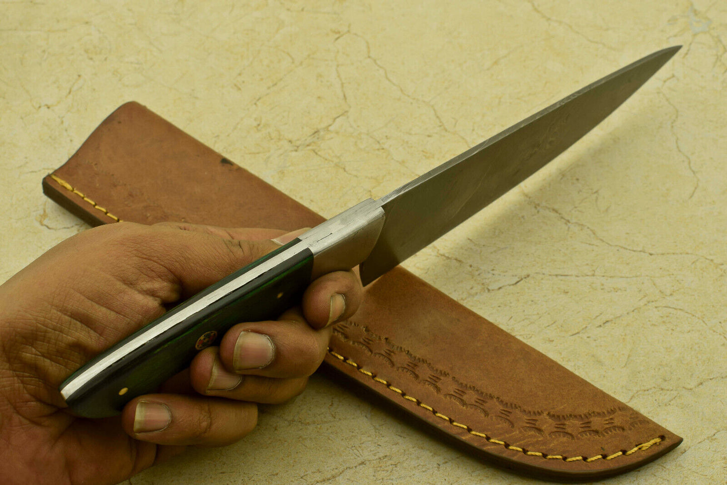 11.75" Handmade Damascus Steel Chef Kitchen Knife – Pakka Wood Handle, 512 Layers, Hand-Forged
