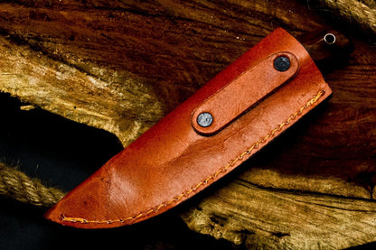 7.5" Handmade Carbon Steel Skinner Knife | Compact Hunting EDC with Sheath