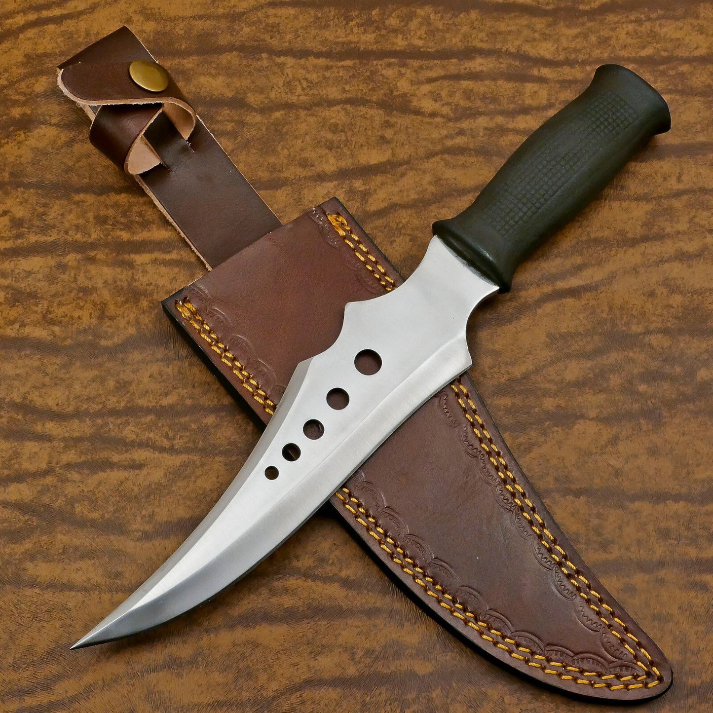 Heavy-Duty D2 Bowie Knife | 12-Inch Blade with Ergonomic Plastic Handle
