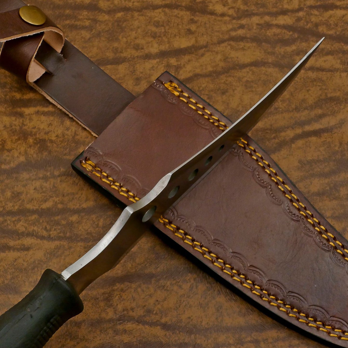 Heavy-Duty D2 Bowie Knife | 12-Inch Blade with Ergonomic Plastic Handle