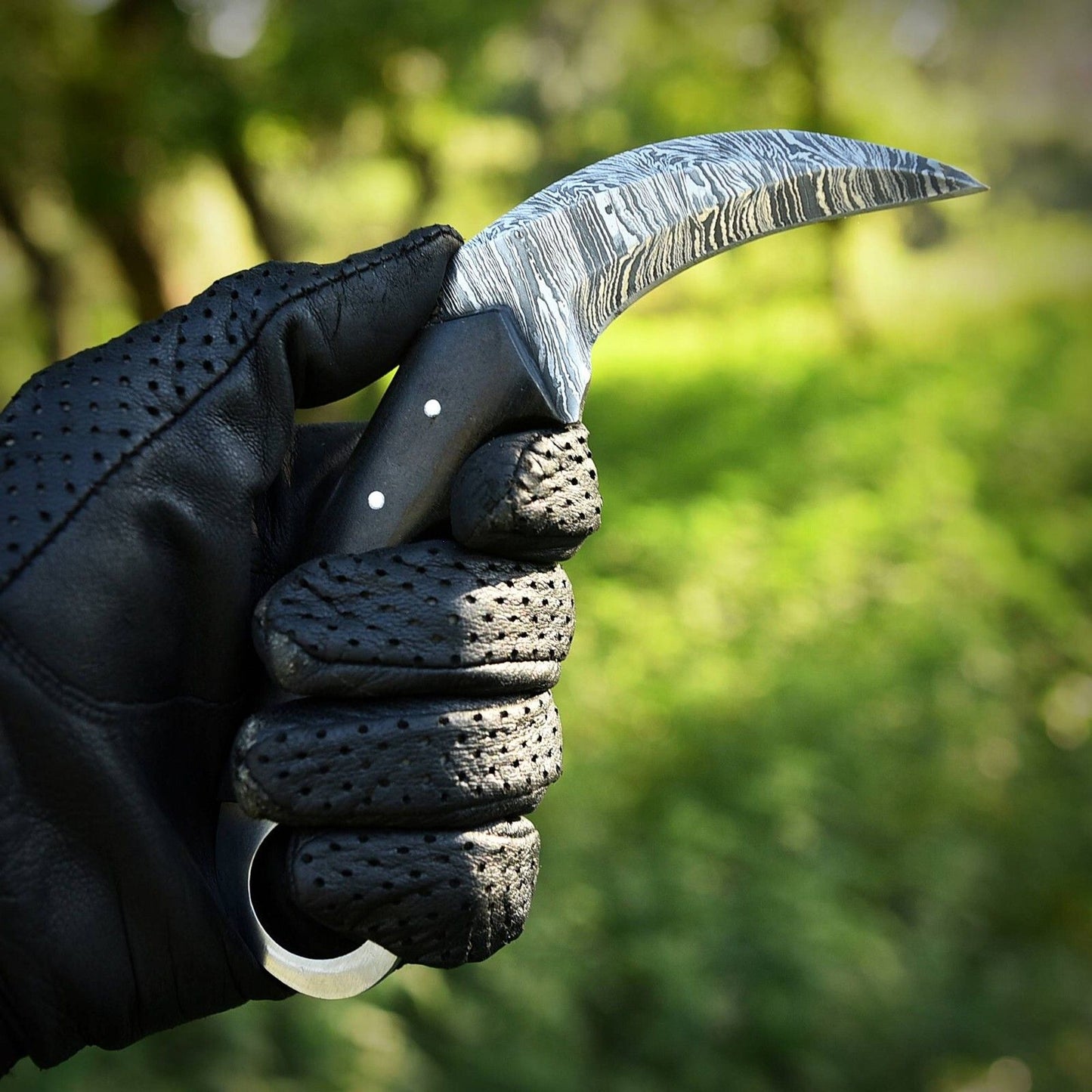 Custom Forged Damascus Karambit Knife Damascus Steel Knife with Micarta Handle