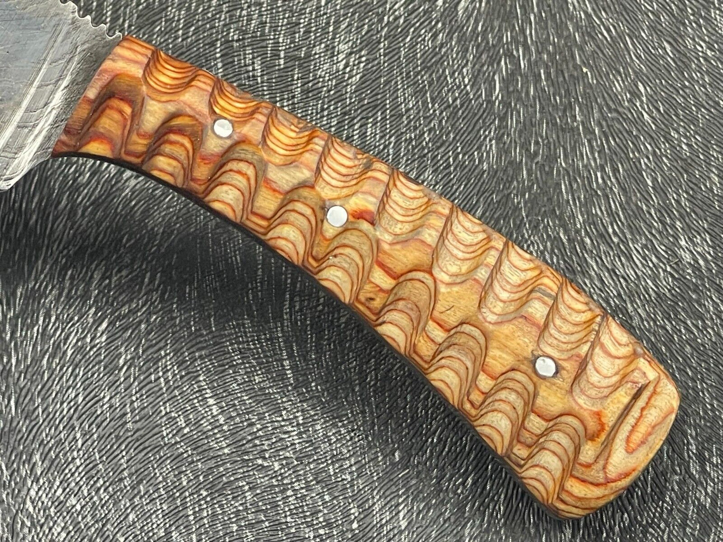 7 Inch Handmade Damascus Steel Bowie Knife with Hardwood Handle