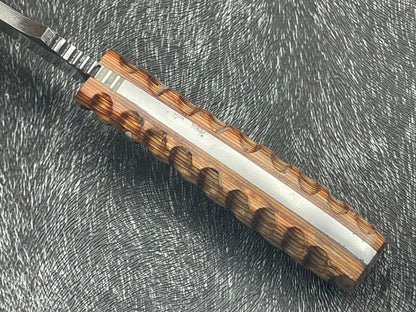 7 Inch Handmade Damascus Steel Bowie Knife with Hardwood Handle