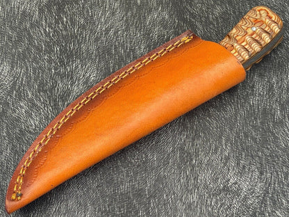 7 Inch Handmade Damascus Steel Bowie Knife with Hardwood Handle
