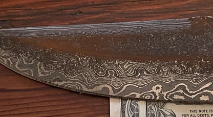 Heritage Forge 15 Inch Vintage Damascus Steel Bowie Knife with Wood Handle and Brass Guard