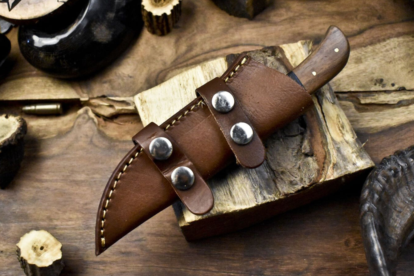 Skinner Knife | 440C Steel | Walnut Wood Handle | 8" Fishing & Collectible Knife