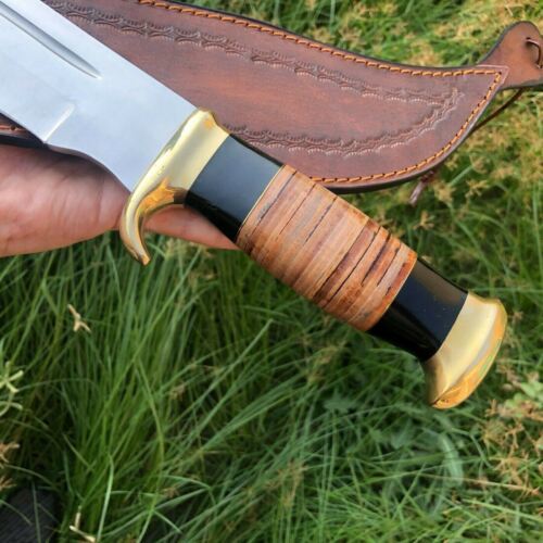 18 Inch D2 Steel Crocodile Dundee Bowie Knife with Bull Horn Handle