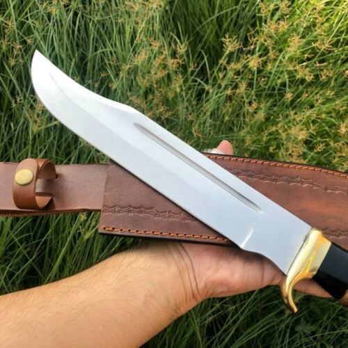 18 Inch D2 Steel Crocodile Dundee Bowie Knife with Bull Horn Handle