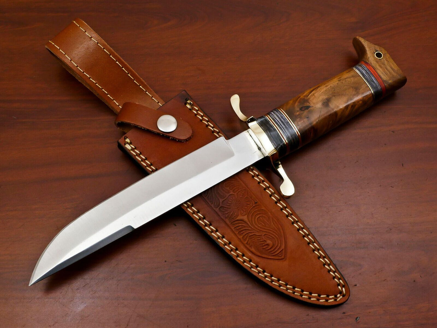 Handmade D2 Steel Fixed Blade Bowie & Hunting Knife | 12" Camping Outdoor Knife