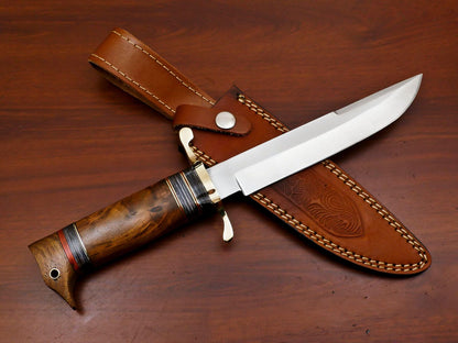 Handmade D2 Steel Fixed Blade Bowie & Hunting Knife | 12" Camping Outdoor Knife
