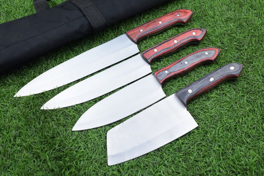 J2 Steel Chef Knife Set – 4pc Handmade Kitchen Essentials