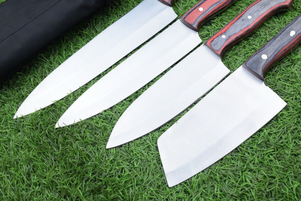 J2 Steel Chef Knife Set – 4pc Handmade Kitchen Essentials