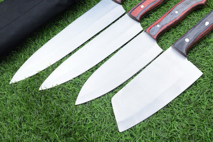 J2 Steel Chef Knife Set – 4pc Handmade Kitchen Essentials