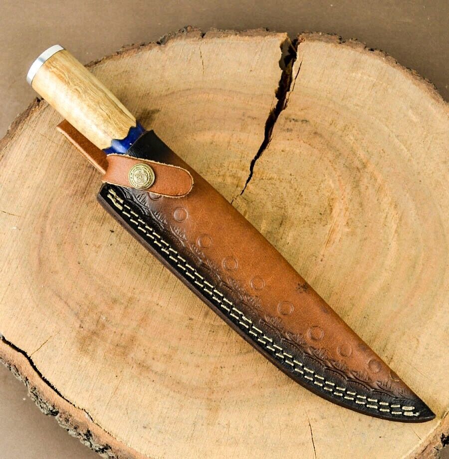 D2 Steel Sharp Fillet Knife Handmade Fillet Chef Knife Boning Knife Kitchen Knife Resin Wood