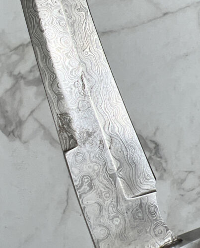 Heritage Forge 13 Inch Handmade Damascus Steel Bowie Knife Micarta Handle