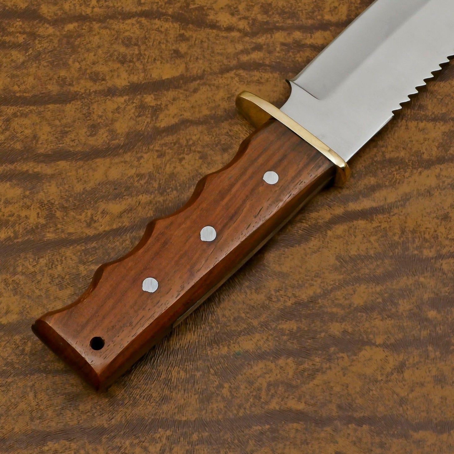 Handmade D2 Steel Full Tang Bowie Knife | 12" Hunting & Camping Blade