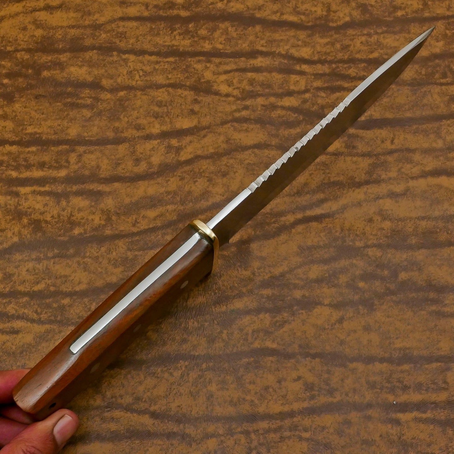 Handmade D2 Steel Full Tang Bowie Knife | 12" Hunting & Camping Blade