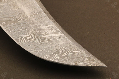 15.5 Inch Handmade Ladder Damascus Steel Bowie Knife with Wood Handle by Heritage Forge