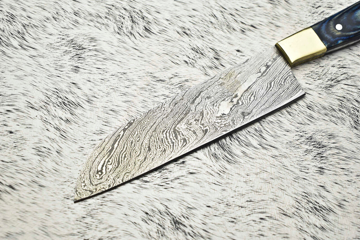 Cutlery Salvation Handmade Damascus Steel Full Tang Kitchen Chef Knife – 11" Blade, Oil Tempered 58-60 HRC, Sharpened at 20°