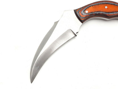 Custom Handmade D2 Stainless Steel Karambit Knife 12" Best Karambit With Wood Handle