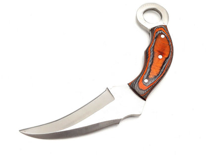 Custom Handmade D2 Stainless Steel Karambit Knife 12" Best Karambit With Wood Handle