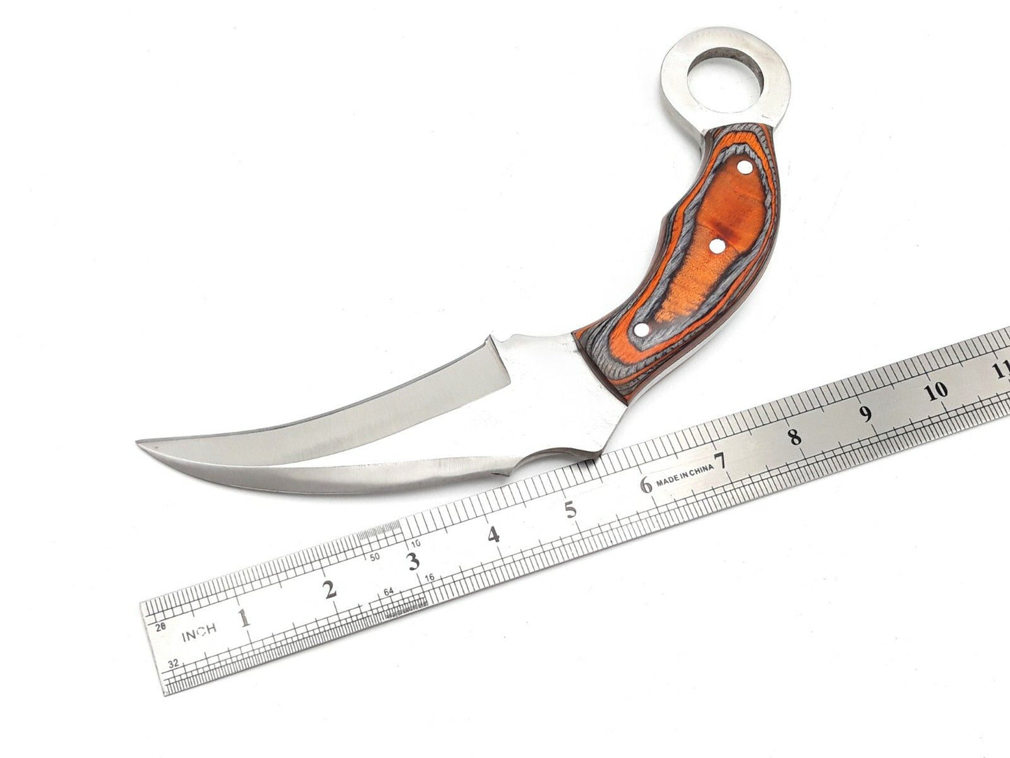 Custom Handmade D2 Stainless Steel Karambit Knife 12" Best Karambit With Wood Handle