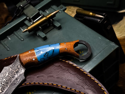 Best Karambit Knife 8" Handmade Damascus Karambit Knife With Wood Handle