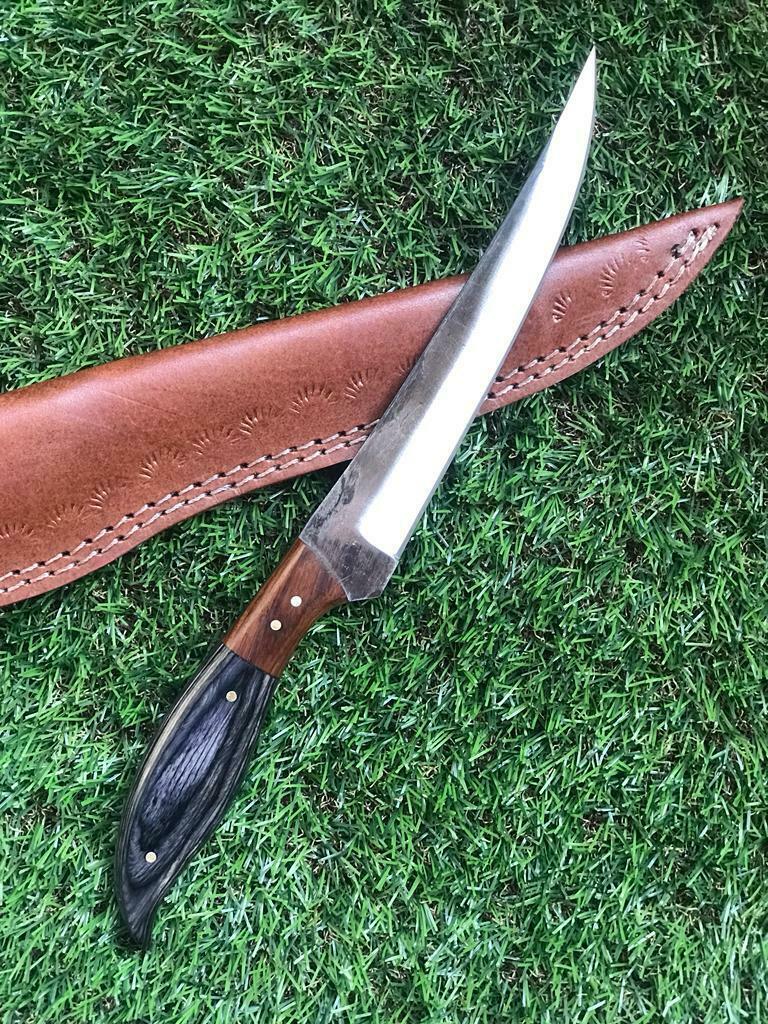 13" Custom Handmade D2 Steel Fillet Knife Best Fillet Knife Fish Fillet Knife W/Sheath