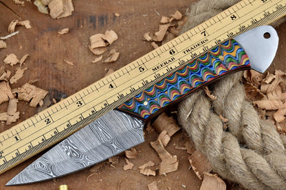 Custom Handmade Damascus Steel Chef Knife with Multi-Dollar Handle & Sheath