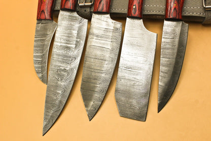 Handmade Damascus Steel BBQ & Chef Knife Set – 9" to 13" Hand Forged Kitchen Knives