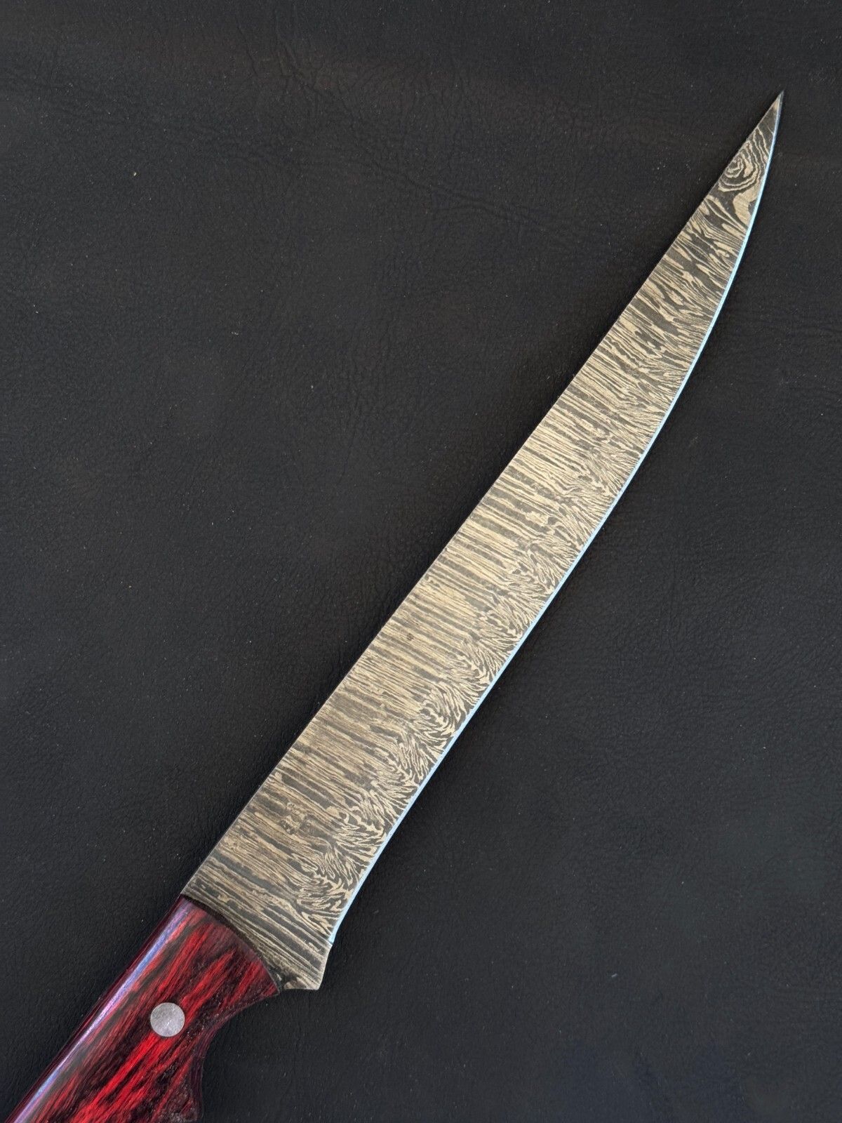 13" Handcrafted Kitchen Knife Best Fillet Knife & Damascus Fillet Knife With Wood Handle