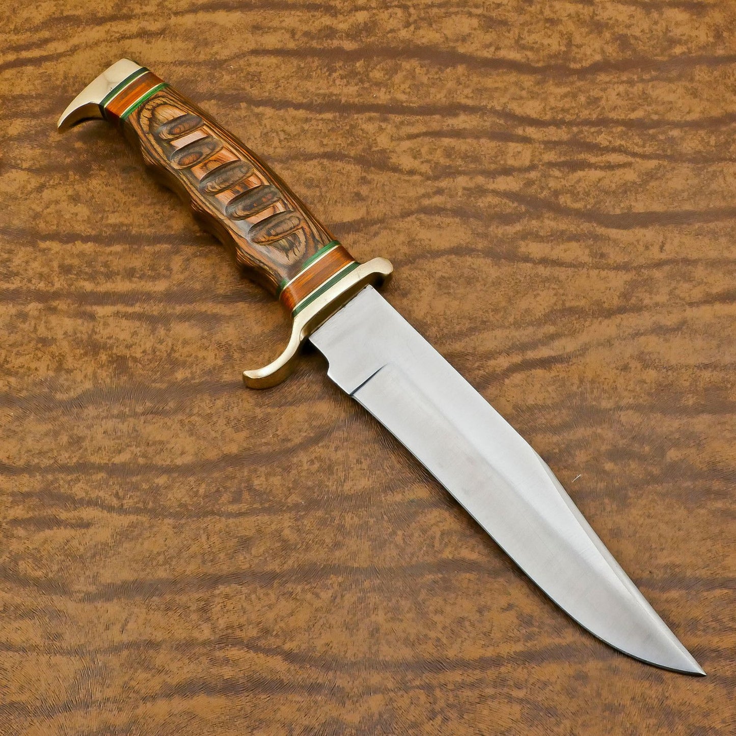 Ultimate Outdoor D2 Bowie Knife | 12-Inch Blade with Pakka Wood Grip