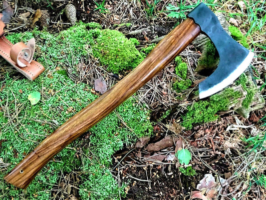 Custom Handmade Replica Viking Axe Carbon Steel Tomahawk Throwing Hatchet with Cocobolo Wood Handle