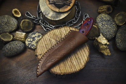 Custom Forged Twist Damascus Skinner Knife with Micarta Handle for Sports and Hunting