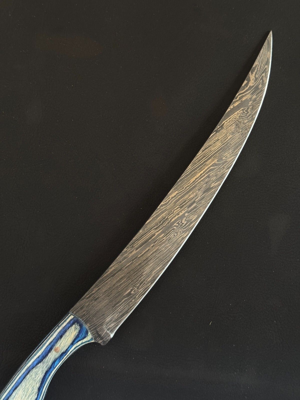 12.5" Handmade Damascus Fillet Knife Custom Fillet Knife with Pakka Wood Handle