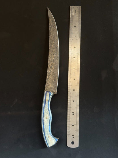 12.5" Handmade Damascus Fillet Knife Custom Fillet Knife with Pakka Wood Handle