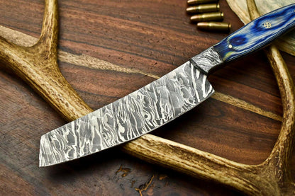 Handmade Damascus Steel Chef Kitchen Full Tang Knife with Hardwood Handle