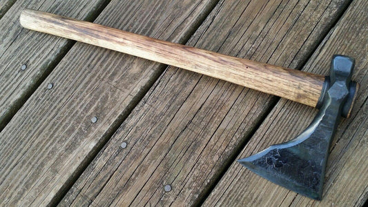 Custom Viking Inspired Hand Axe | Hand-Forged 4140 Steel Tomahawk with Hickory Handle