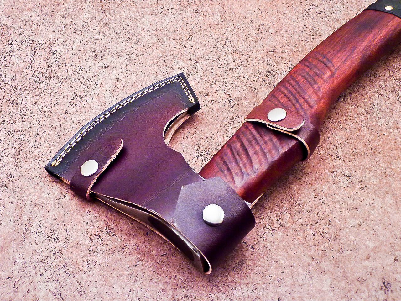 Hand Forged Viking Bearded Axe – 20 Inch Carbon Steel Camping Hatchet with Olive Wood Handle