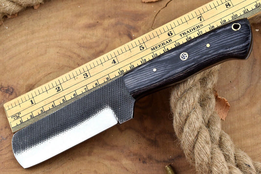 Custom Hand Forged Carbon Steel Bull Cutter Knife W/Sheath Cowboy Bull Cutter Knife