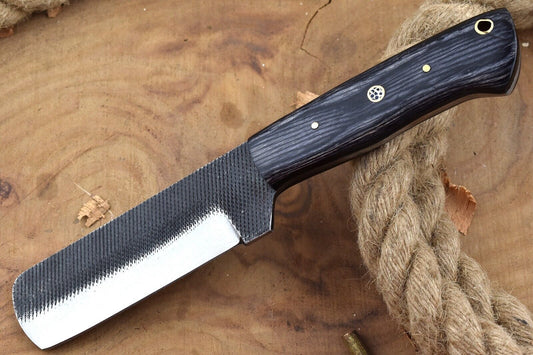 Custom Hand Forged Carbon Steel Bull Cutter Knife W/Sheath Cowboy Bull Cutter Knife