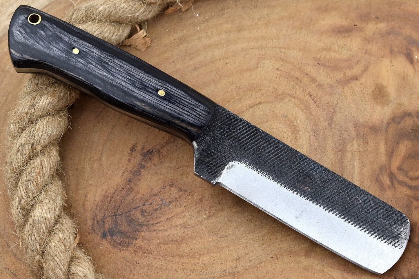 Custom Hand Forged Carbon Steel Bull Cutter Knife W/Sheath Cowboy Bull Cutter Knife