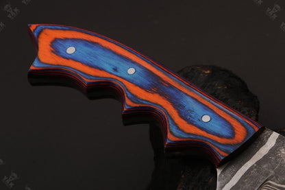 12" Hand Forged Twist Damascus Fillet Knife & Damascus Steel Fillet Knife With Leather Sheath