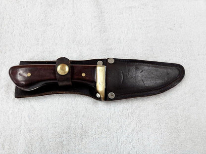 9.5" Custom Handmade Hunting Skinner Camp Knife Hardwood Handle with Leather Sheath