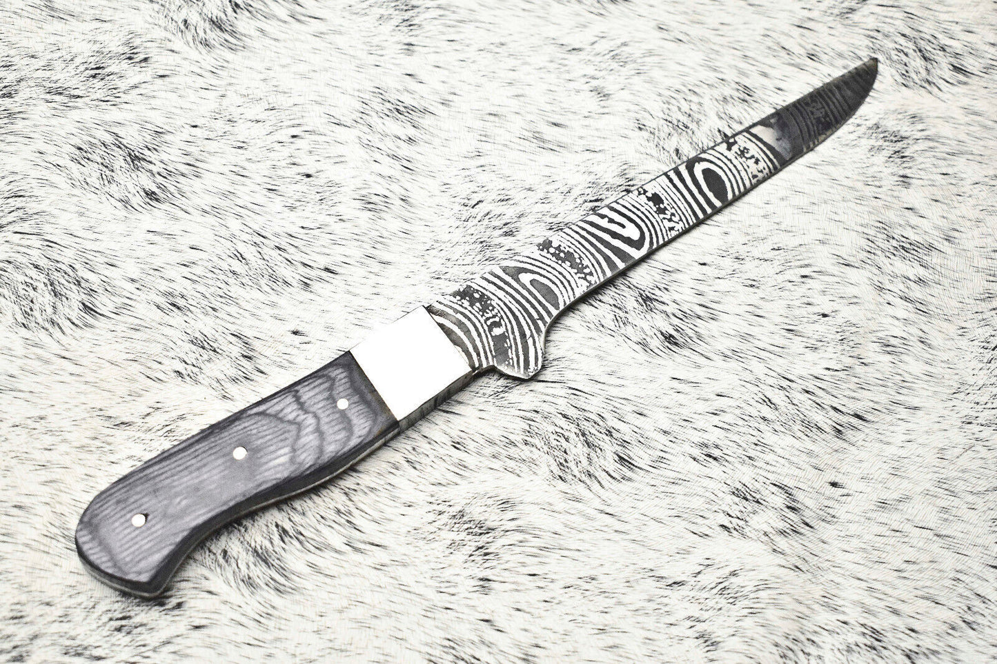 Fine Custom Handmade Damascus Steel Chef Knife – 11" Full Tang Sport Knife with Leather Sheath