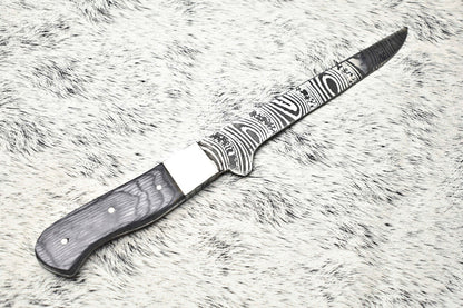 Fine Custom Handmade Damascus Steel Chef Knife – 11" Full Tang Sport Knife with Leather Sheath