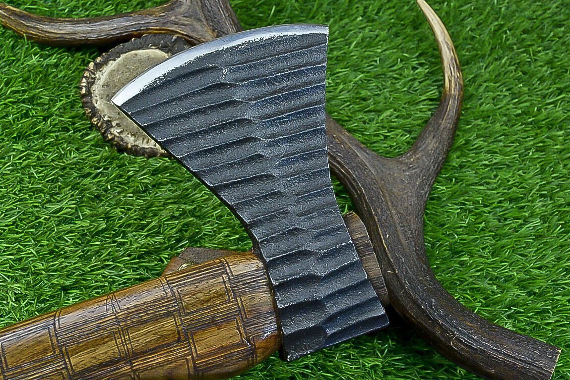 Authentic Viking Tomahawk – Handcrafted Carbon Steel Axe with Leather Sheath