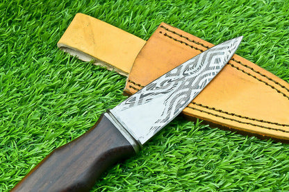 9 Inch Damascus Steel Dagger Knife with Natural Wood Handle